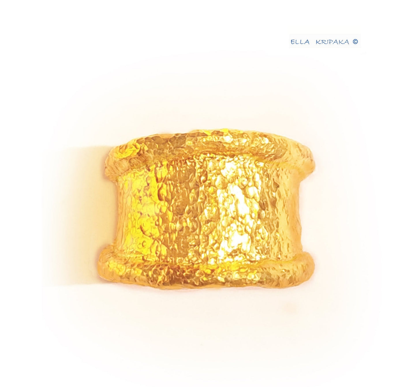 Custom Solid 24k 9999 Gold 26g/size 6US Organic Signet Ring 15mm Can Be 22k Gold