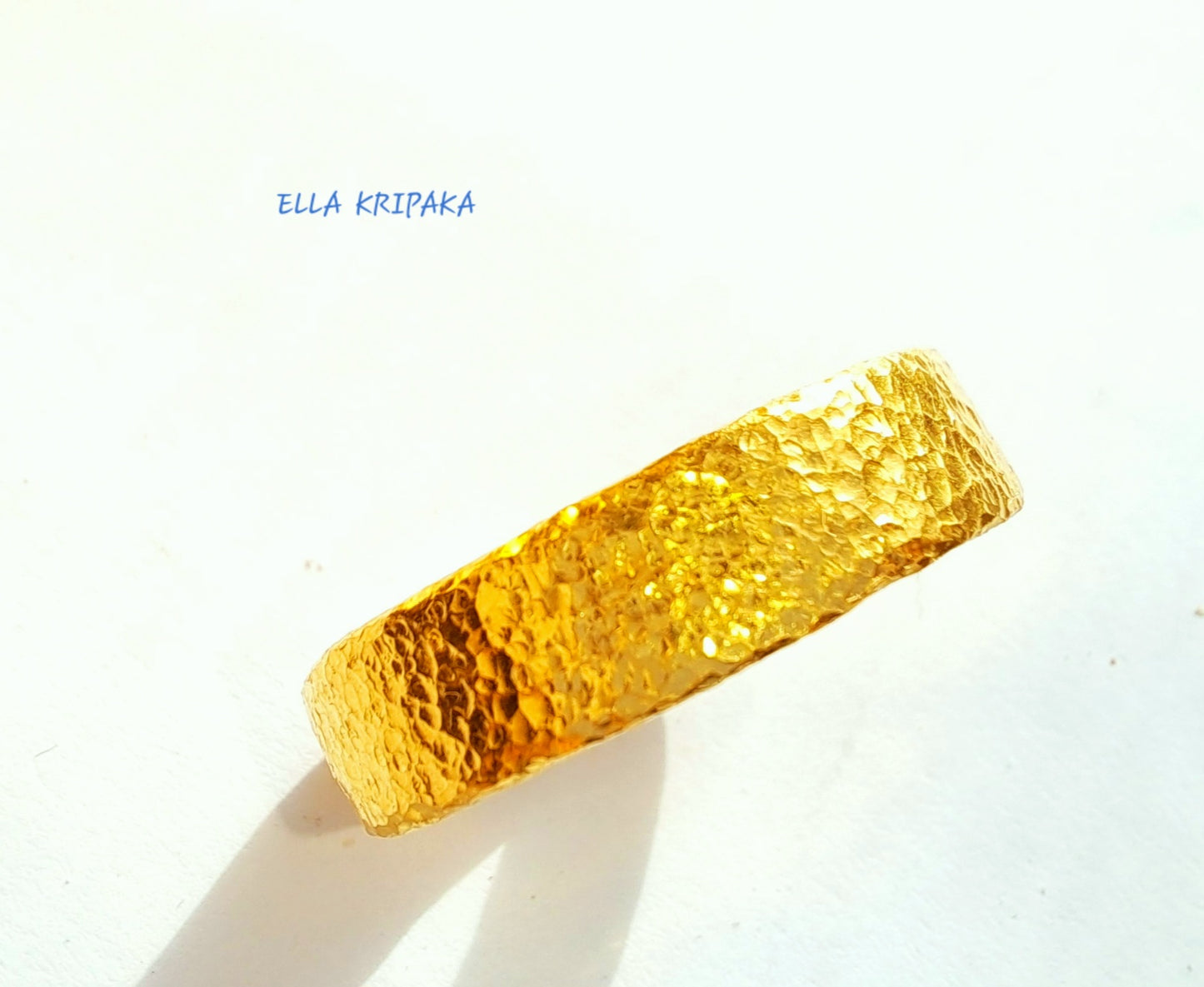 Custom Solid 24k 9999 Gold 14g/size 6US Hammered Ancient Rome Ring 7mm Can Be 22k Gold