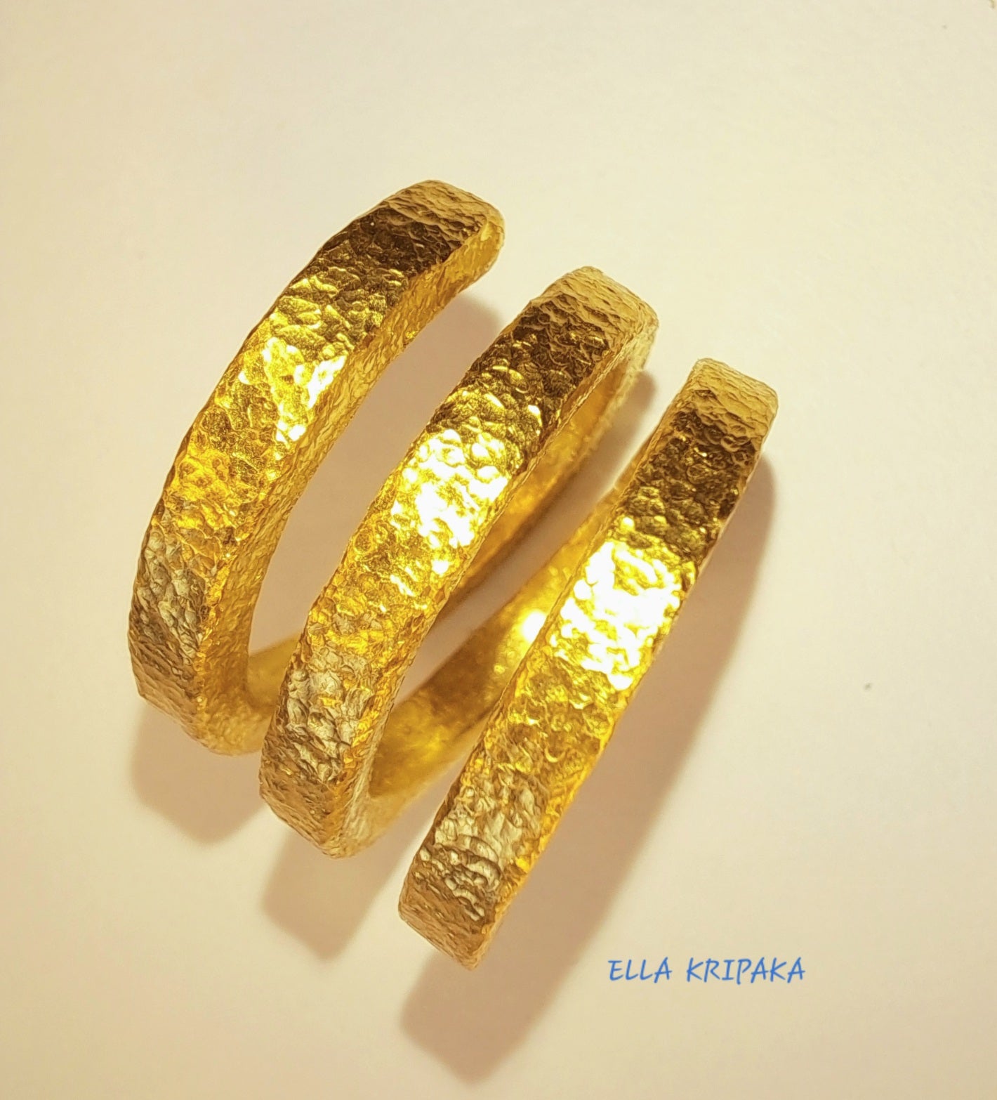 Custom Solid 24k 9999 Gold 27g/size 6US Twisted Ring Ancient Egypt 16mm Can Be 22k Gold