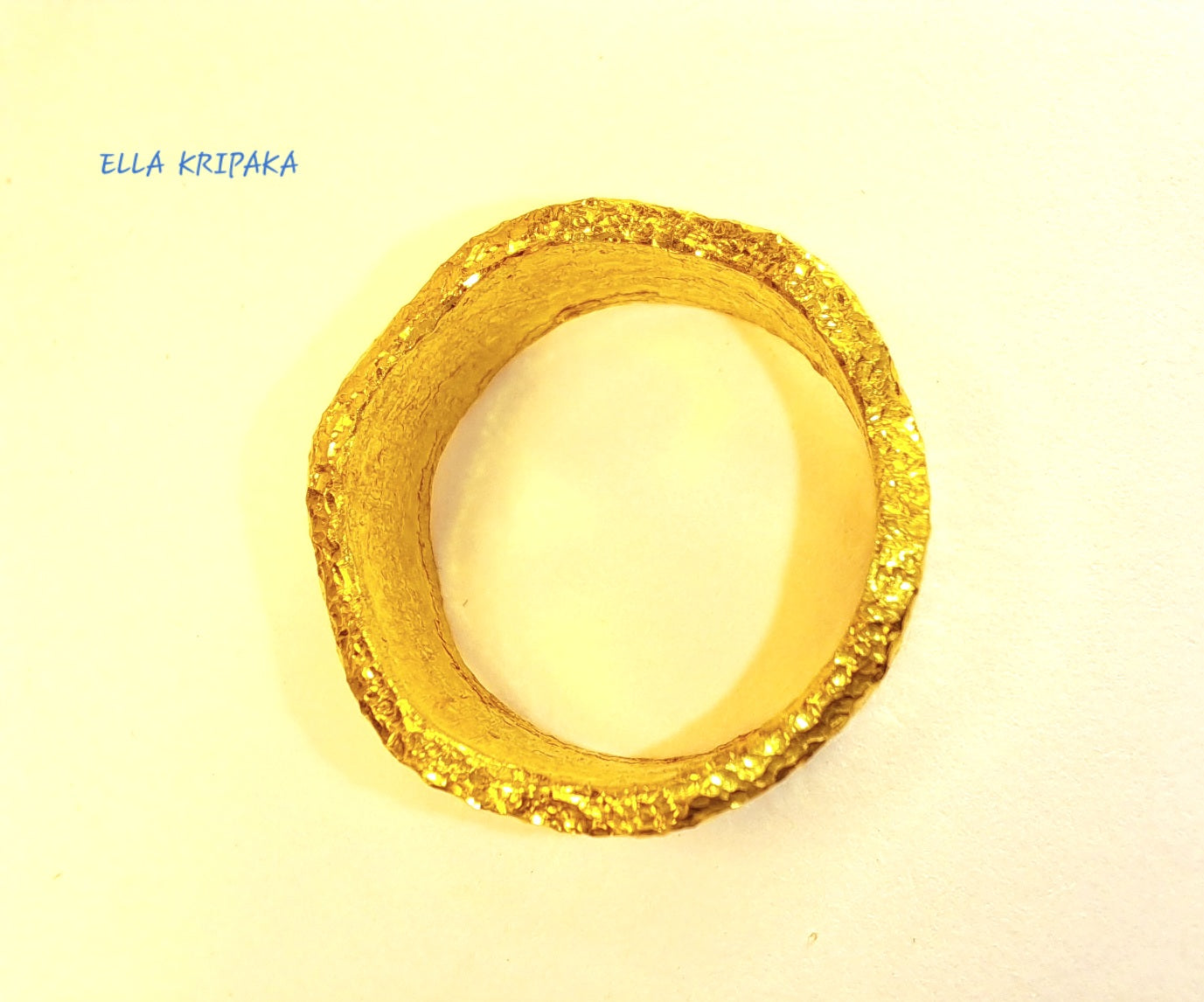 Custom Solid 24k 9999 Gold 15g/size 6US Hammered Wavy Ring 8mm Can Be 22k Gold