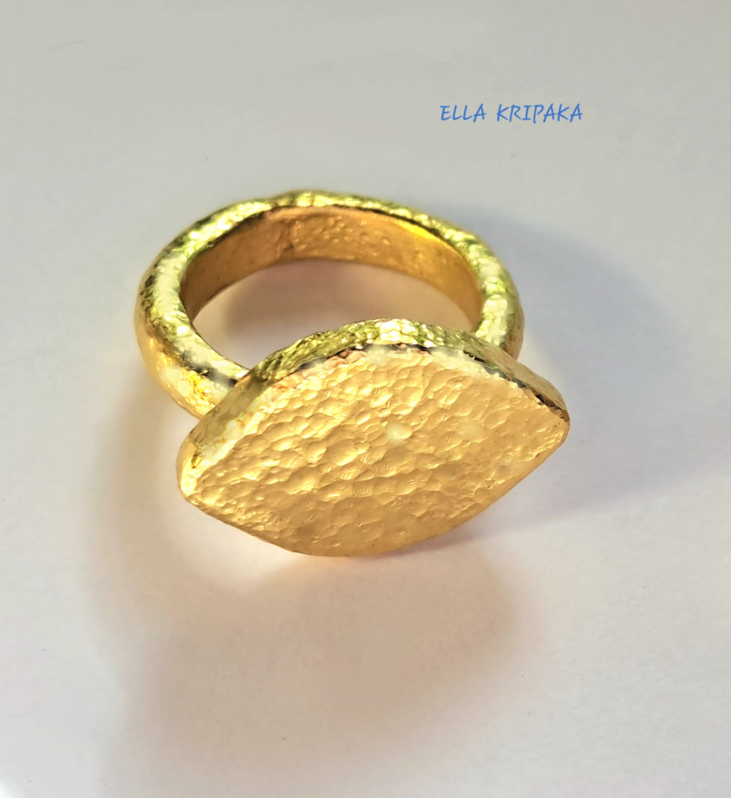 Custom Solid 24k 9999 Gold 28g size 6US Hammered Ancient Rome Signet Ring
