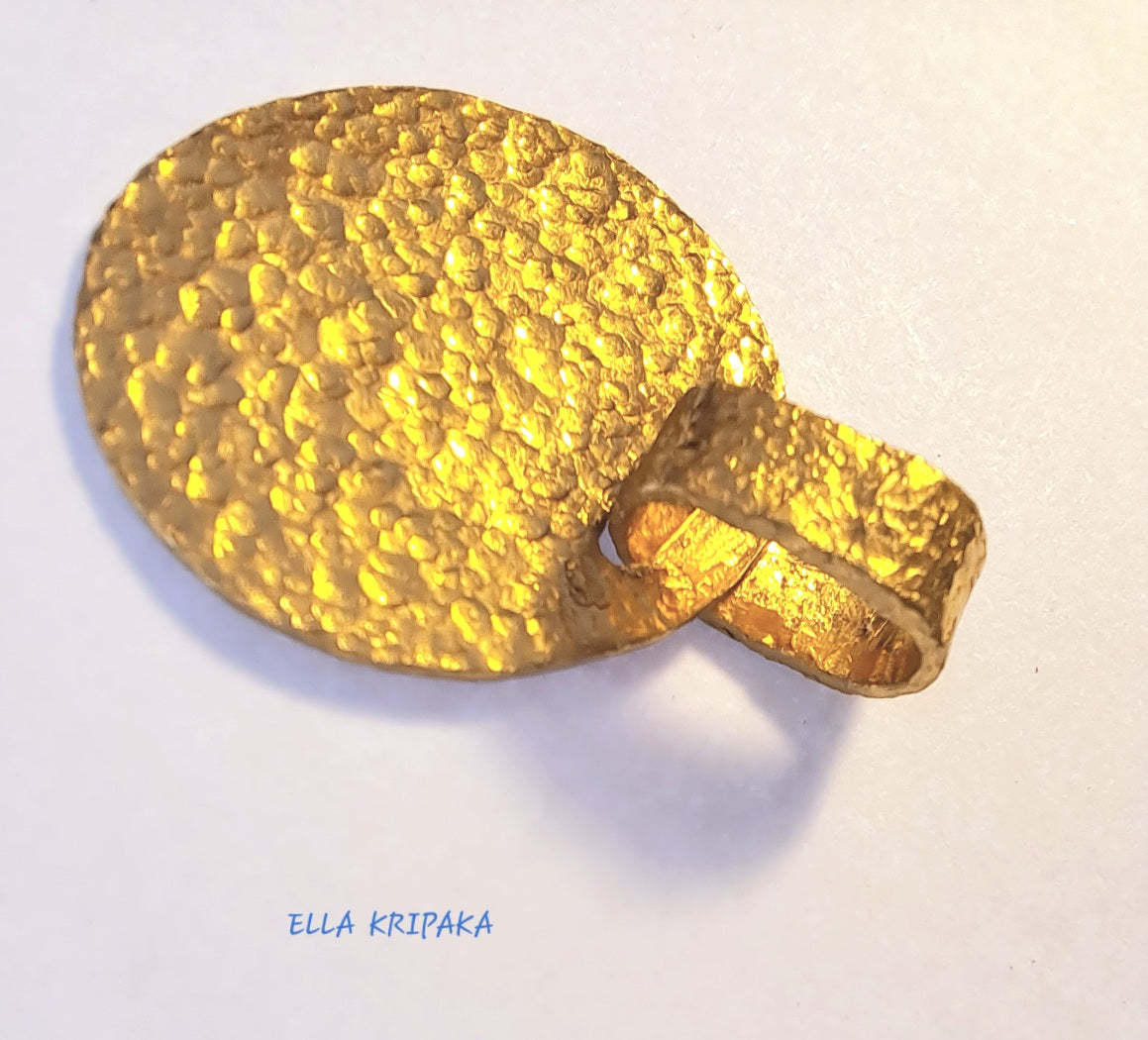 Custom Solid 24k 9999 Gold 5g and 7.5 Hammered Disk Pendant Durable Length 25mm and 30mm