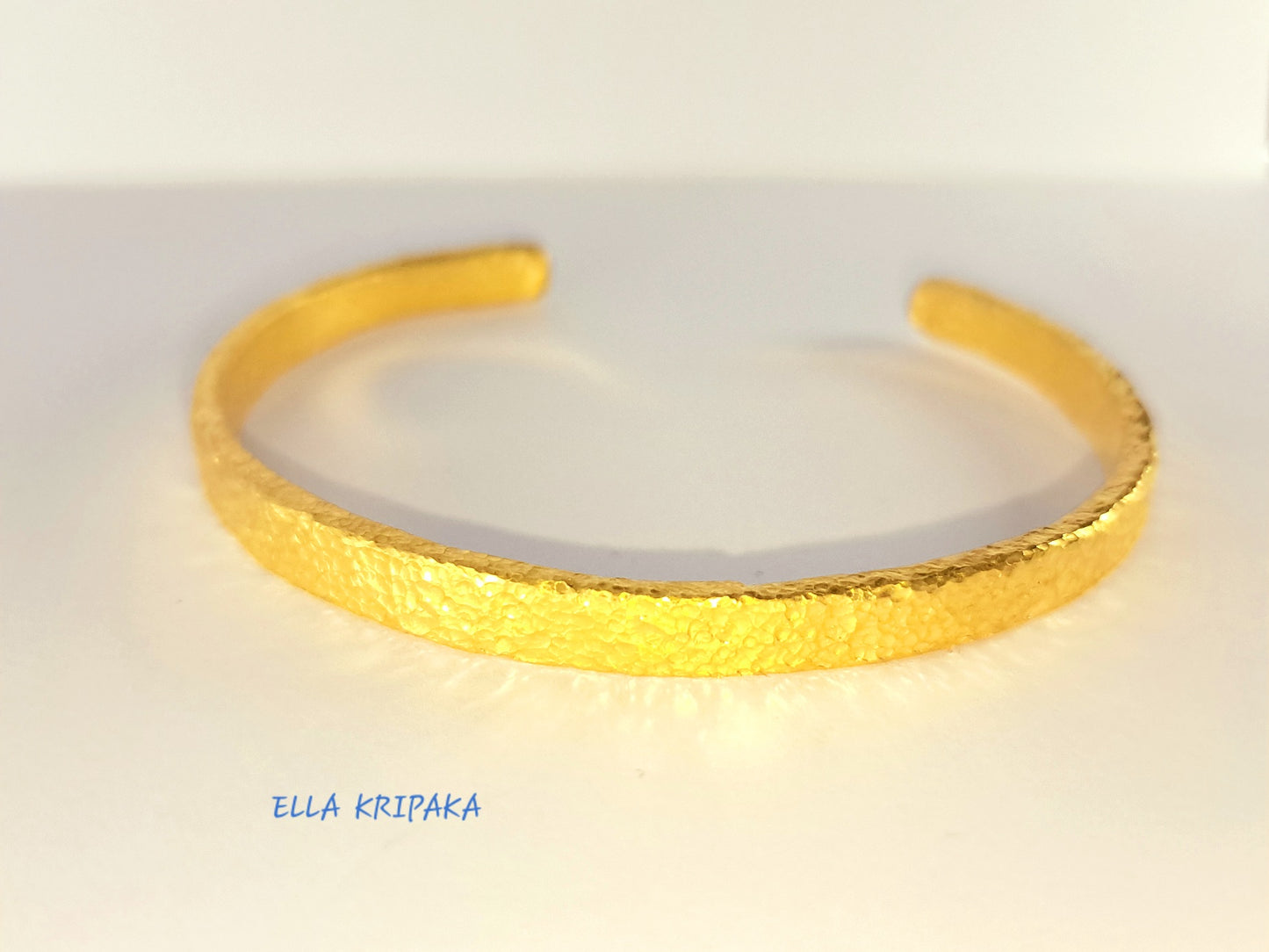 Custom Solid 24k 9999 Gold 50g/6in size, Hammered Cuff Ancient Rome Bracelet 7.2mm Can Be 22k Gold