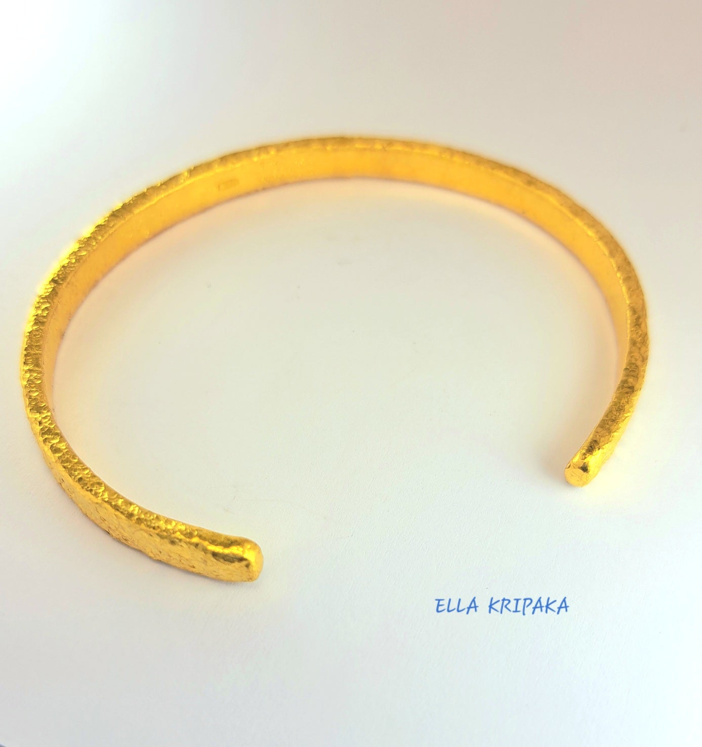 Custom Solid 24k 9999 Gold 36g/6in size Hammered Cuff Bracelet Ancient Rome 5.2mm Can Be 22k Gold