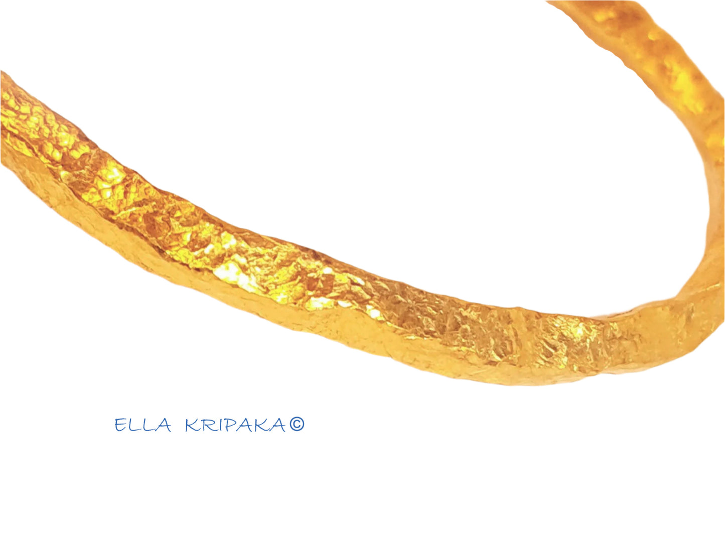 Custom Solid 24k 9999 Gold 78g/6in size Hammered Cuff Organic Bracelet 6.5mm Can Be 22k Gold