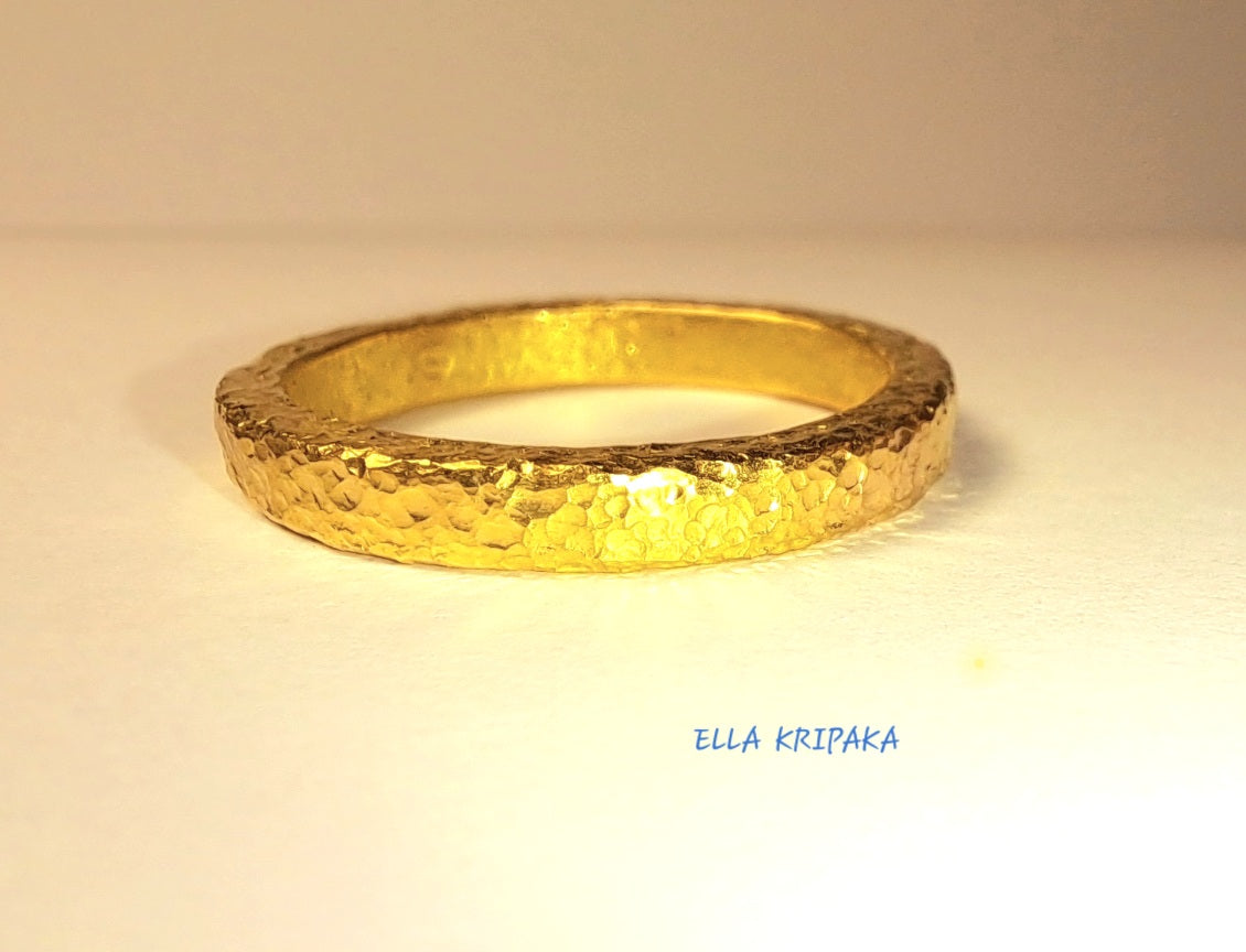 Custom Solid 24k 9999 Gold 7.3g size 6US Ancient Rome Ring Wide 2.7mm