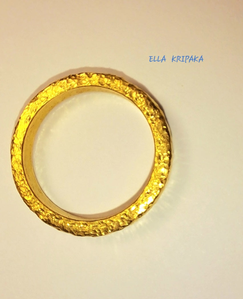 Custom Solid 24k 9999 Gold 7.3g size 6US Ancient Rome Ring Wide 2.7mm