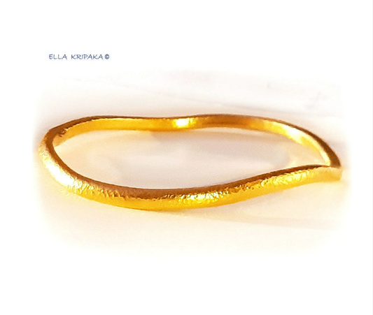 Hammered 24k Gold Hammered 9999 Gold Organic Bracelet Cuff Bangle Hammered 22k Gold Artist Ella Kripaka