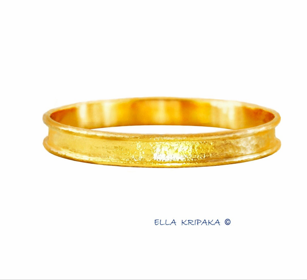 Custom Solid 24k 9999 Gold 72g/7in size Hammered Ancient Rome Bracelet Bangle 12mm Can Be 22k Gold