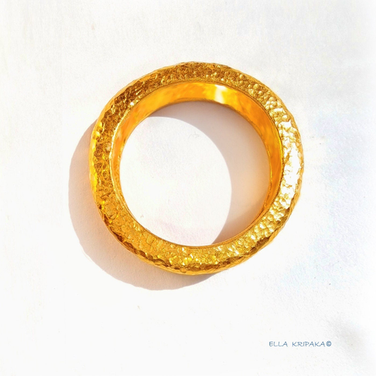 Custom Solid 24k 9999 Gold 13g Hammered Ancient Rome Ring Widt 4.2mm Can Be 22k Gold