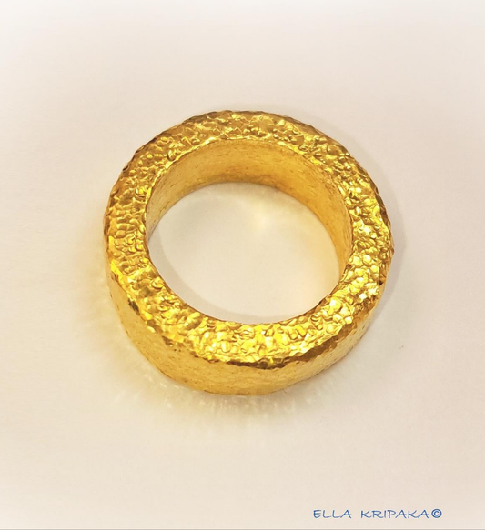 Hammered 24k Gold Hammered 9999 Gold Ring Ancient Rome Hammered 22k Gold Artist Ella Kripaka