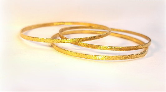 hammered 22k gold bangle bracelet Ancient Rome, forged 22k gold bangle, hammered 24k 9999 gold bangle artist Ella Kripaka