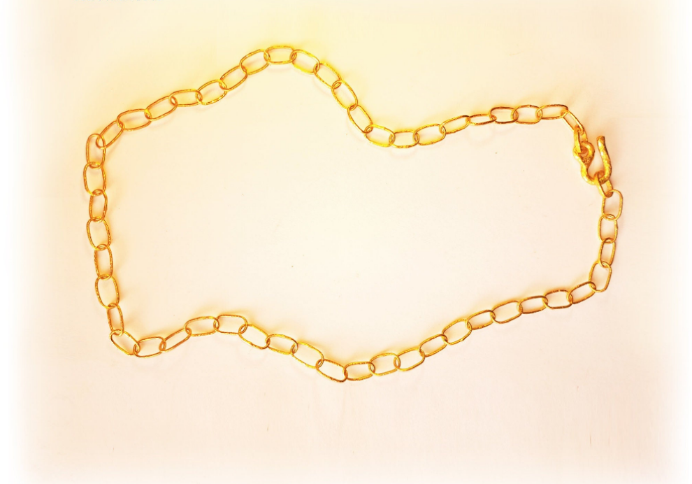 Custom hammered 22k gold chain necklace forged 22k gold chain