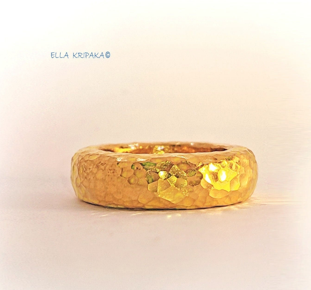 SALE%5 Custom Solid 24k 9999 Gold 28g/size 6US Ancient Rome Ring 6.5mm Can Be 22k Gold