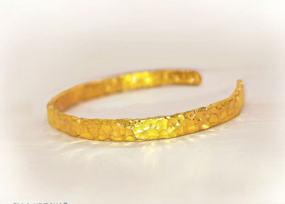 Custom hammered 24k gold 9999 gold organic cuff bracelet, organic forged 24k gold cuff, can be hammered 22k gold organic bracelet cuff, pure 24k 9999 gold organic cuff