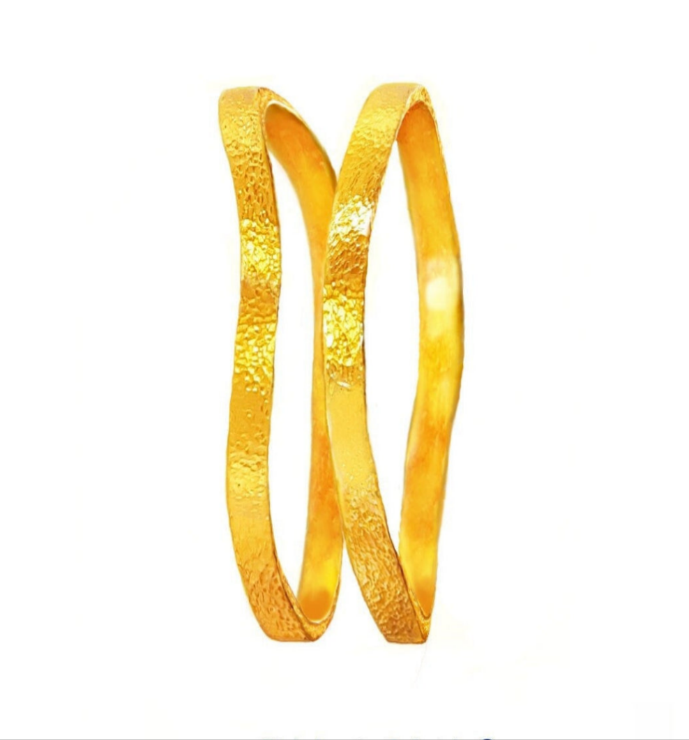 Custom hammered 22k gold bangle bracelet uneven forged 22k gold bangle