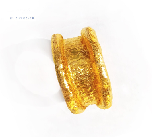 Hammered 24k Gold Hammered 9999 Gold Ring Organic Hammered 22k Gold Artist Ella Kripaka