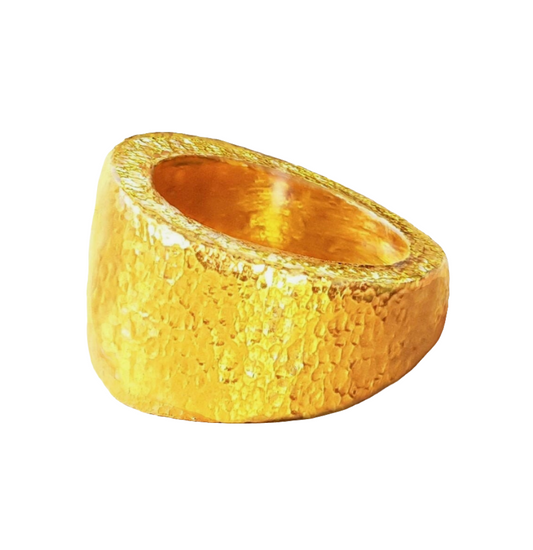 Hammered 24k Gold Solid 9999 Gold Ring Ancient Rome Hammered 22k Gold Artist Ella Kripaka