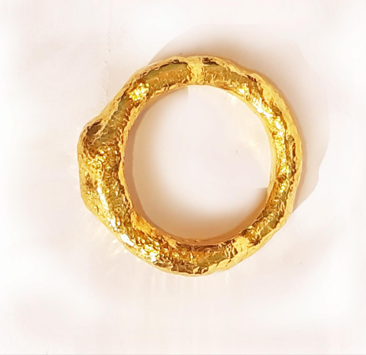 Hammered 24k Gold Hammered 9999 Gold Ring Organic Hammered 22k Gold Artist Ella Kripaka