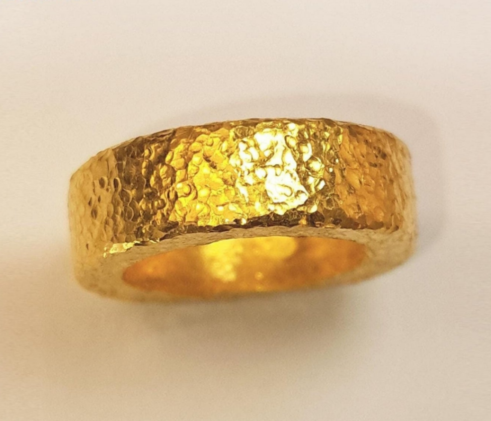 Hammered 24k Gold Hammered 9999 Gold Ring Ancient Rome Hammered 22k Gold Artist Ella Kripaka