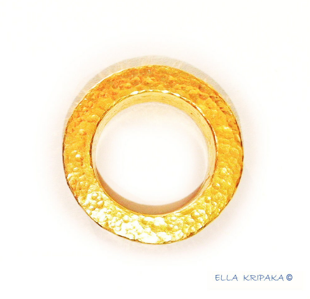 Custom Solid 24k 9999 Gold 15.5g/size 6US Hammered Ancient Rome Ring 7mm Can Be 22k Gold