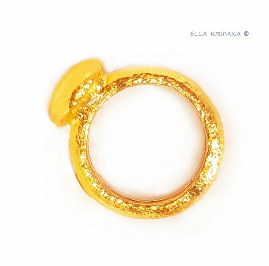 Hammered 24k Gold Hammered 9999 Gold Ring Ancient Rome Hammered 22k Gold Artist Ella Kripaka