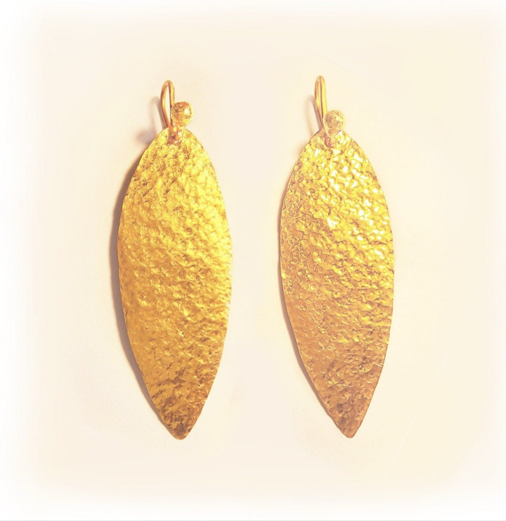 Custom Solid 24K 9999 Gold 9g & 26g Hammered Byzantine Empire Earrings 50mm & 80mm Can Be 22k Gold