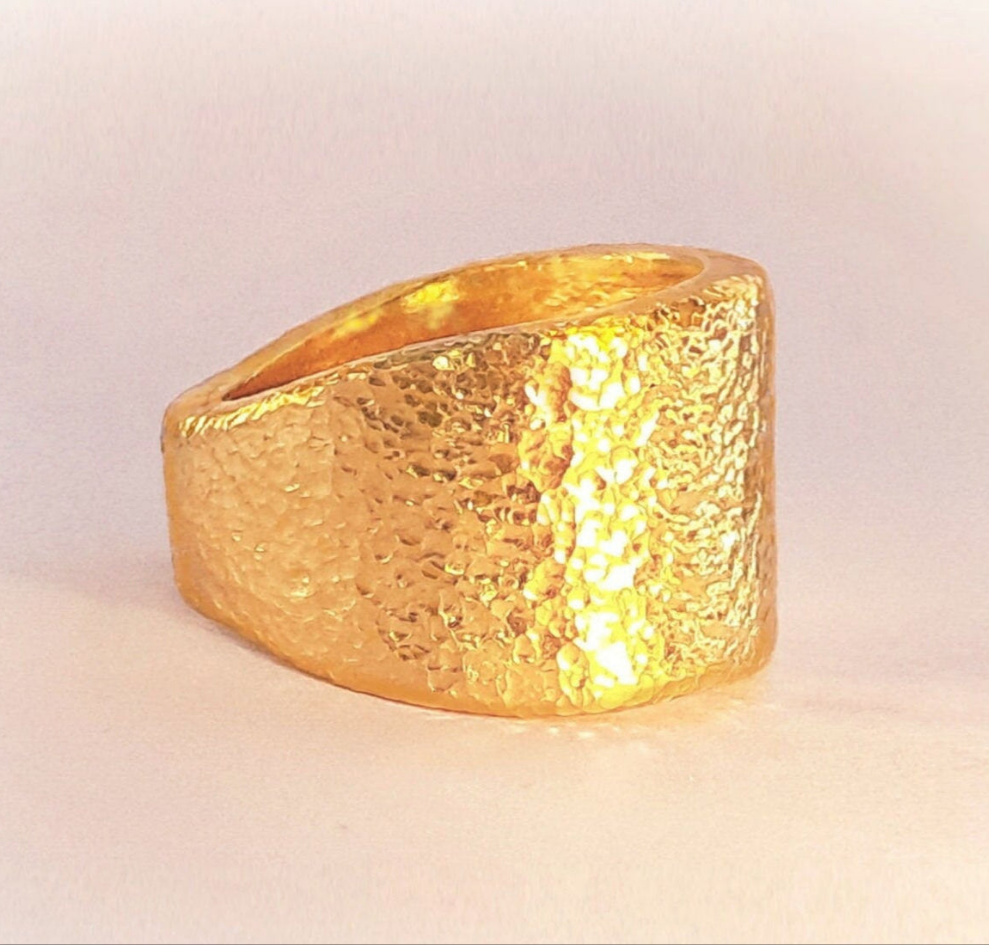 Hammered 24k Gold Hammered 9999 Gold Ring Ancient Rome Hammered 22k Gold Artist Ella Kripaka