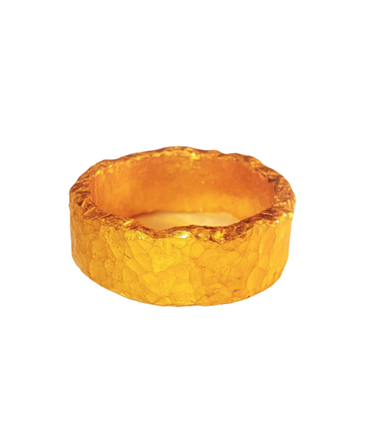 Hammered 24k Gold Hammered 9999 Gold Ring Organic Hammered 22k Gold Artist Ella Kripaka