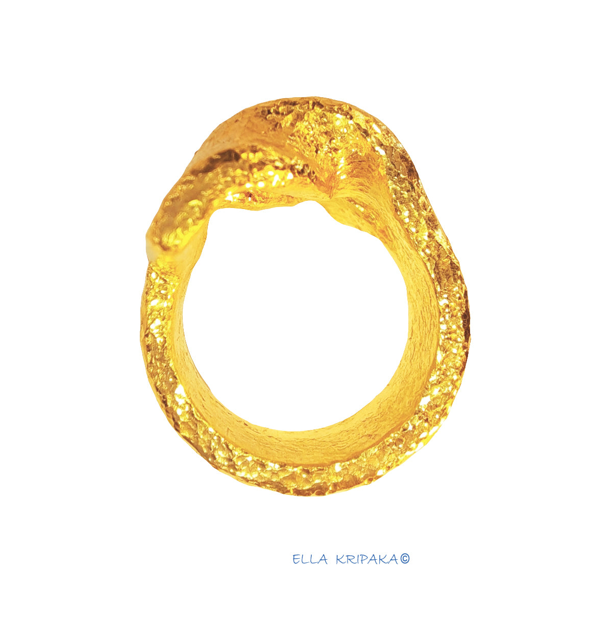 Custom Solid 24k 9999 Gold 30g/size 6US Twisted Hammered Ring Signet 18mm Can Be 22k Gold