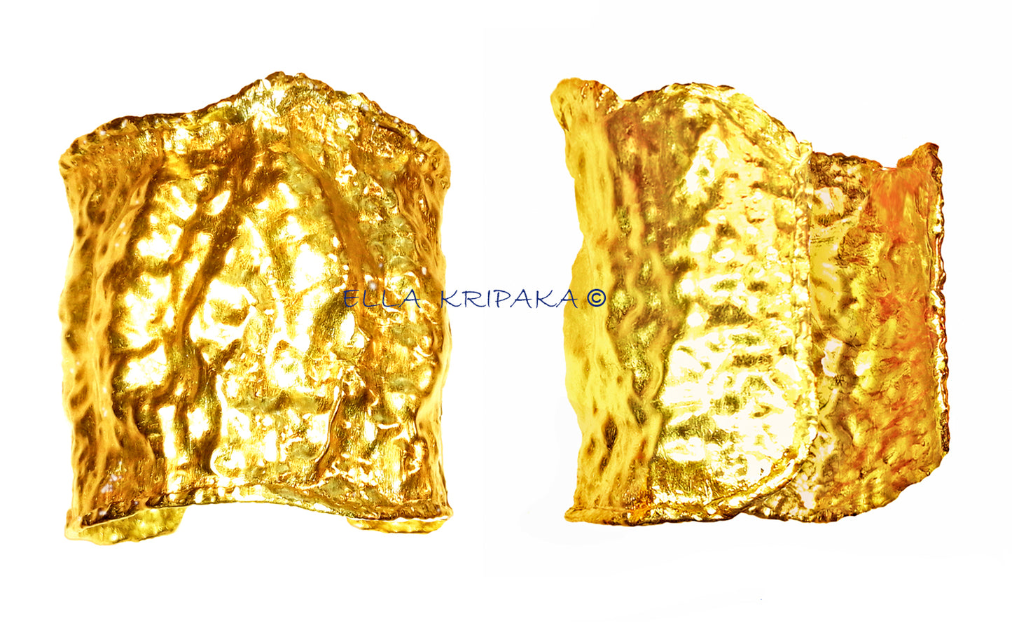 Custom Solid 24k 9999 Gold Gold 135g/size 6in Hammered Organic Convex Bracelet Cuff 65mm Can Be 22k Gold