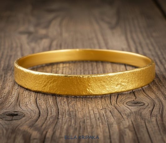 Hammered 24k gold 9999 gold bangle thick bracelet Ancient Rome style, forged 24k gold jewelry, artist-jeweler 'Ella Kripaka'