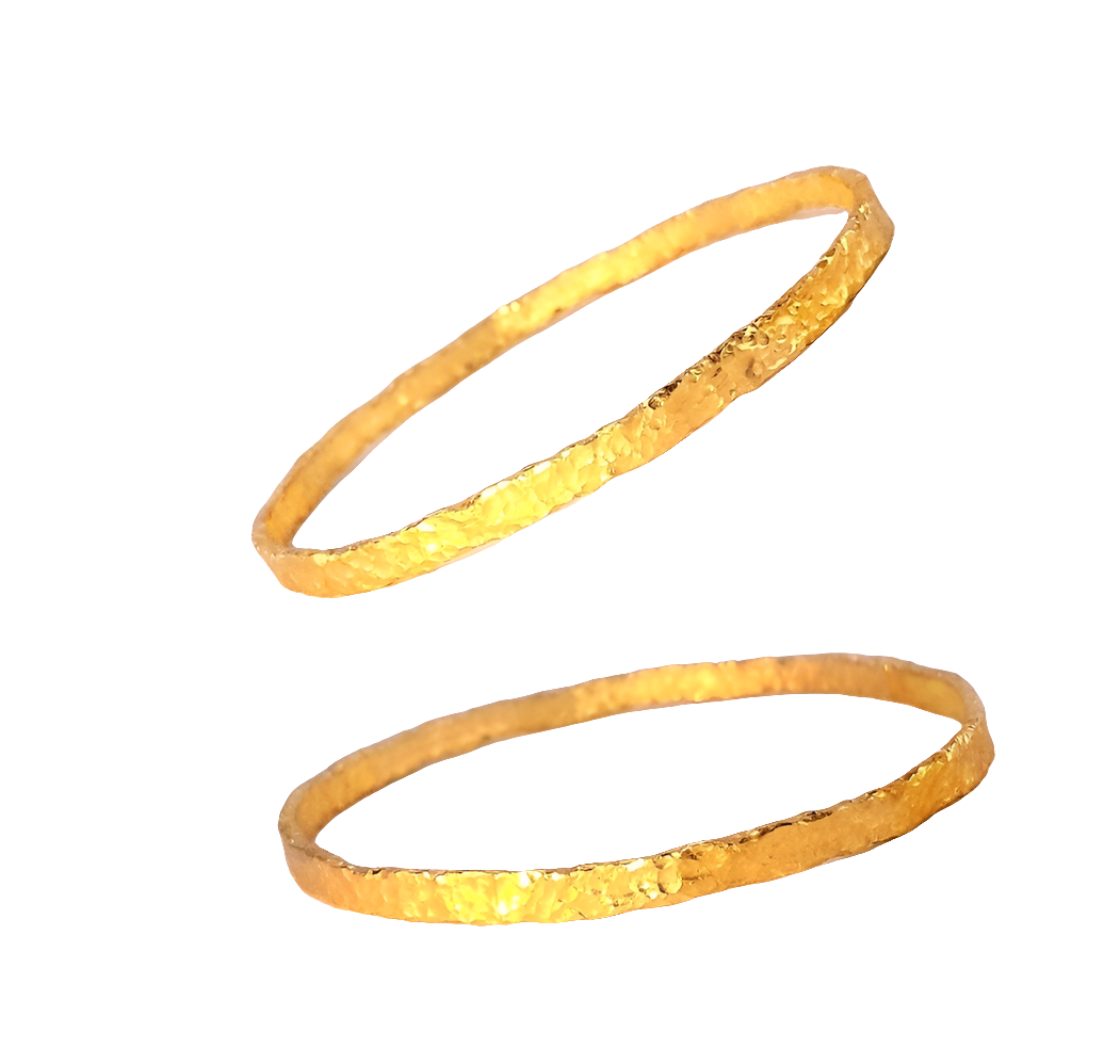 Custom Solid 24k 9999 Gold 44g/7in size Hammered Organic Bracelet Bangle 4.5mm Can Be 22k Gold