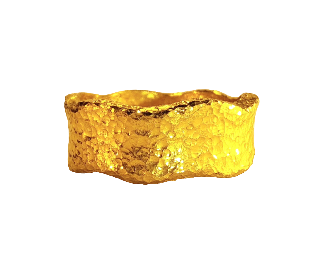 Hammered 24k Gold Hammered 9999 Gold Ring Ancient Rome Hammered 22k Gold Artist Ella Kripaka