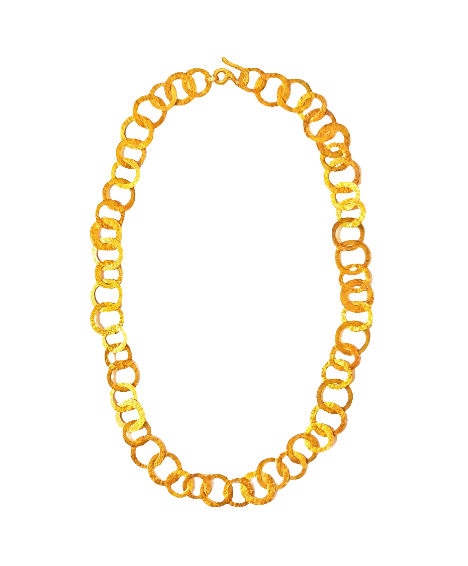 Custom hammered 22k gold chain necklace forged 22k gold chain