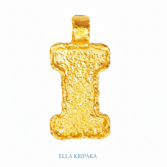 Hammered 24k gold hammered 9999 gold organic pendant monogram, hammered 22k gold organic pendant, custom handmade 24k organic gold jewelry, hand forged 24k 9999 gold pendant