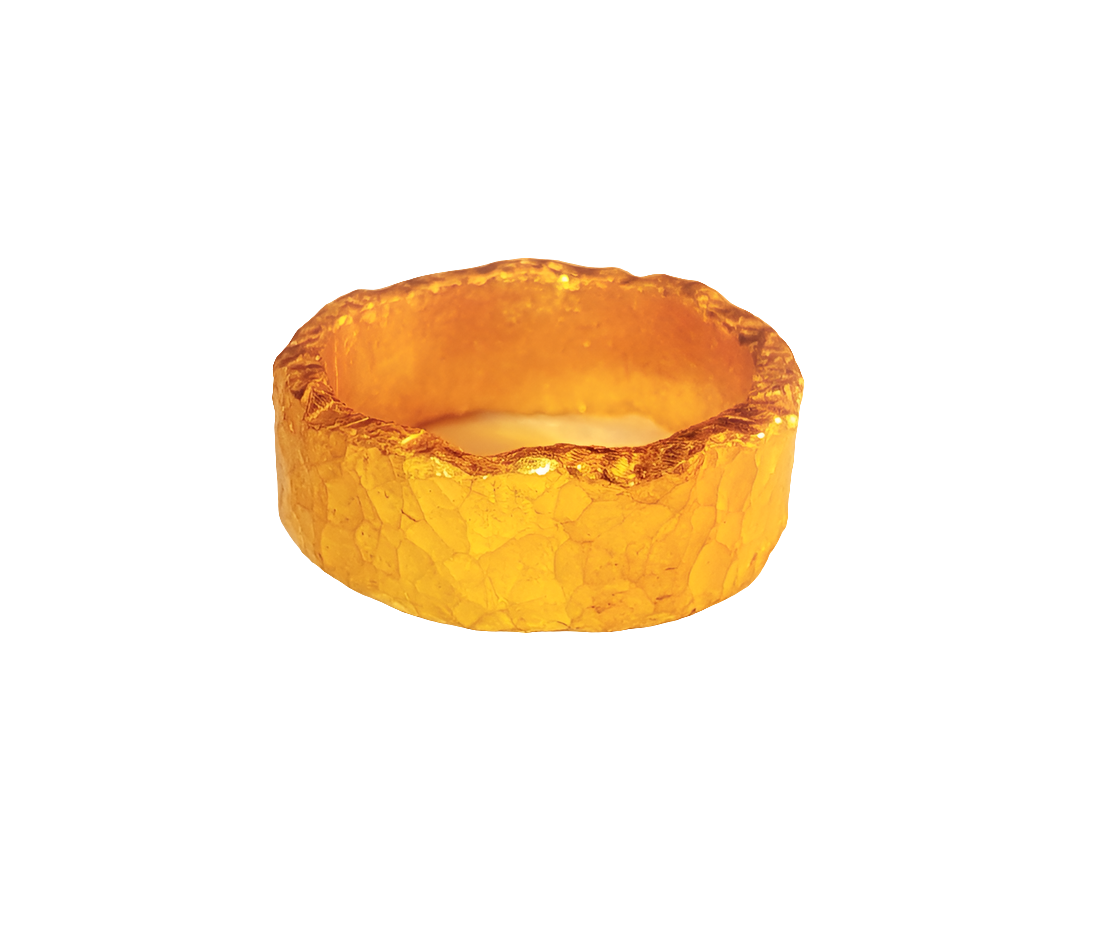 Hammered 24k Gold Hammered 9999 Gold Ring Organic Hammered 22k Gold Artist Ella Kripaka