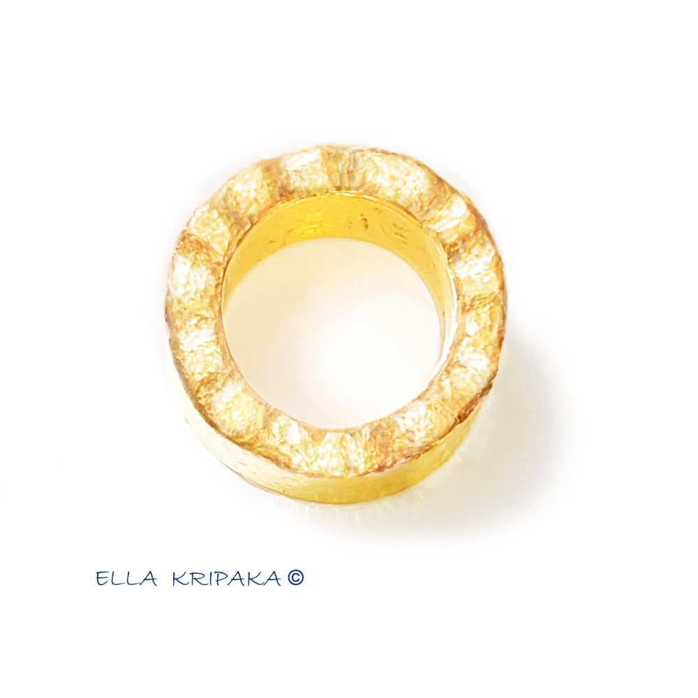 Custom Solid 24k 9999 Gold 27g/size 6US Wavy Ring 6.5mm Can Be 22k Gold
