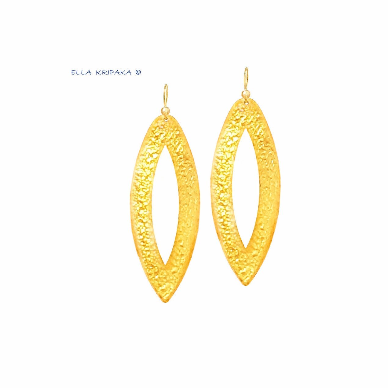 Custom Solid 24k 9999 Gold 7.5g & 20g Hammered Leaf Earrings 45mm & 75mm Can Be 22k Gold