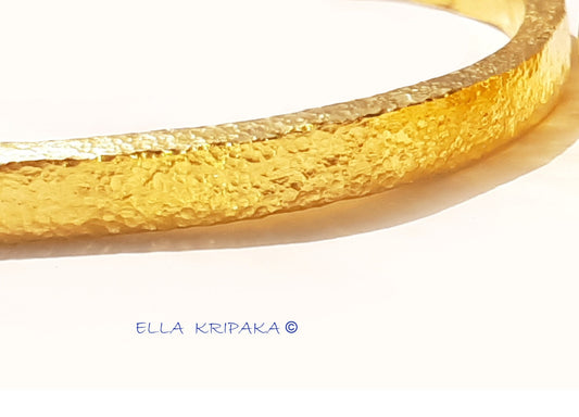 Hammered 24k 9999 Gold 116g Ancient Rome Cuff Bracelet 10mm Can 22k