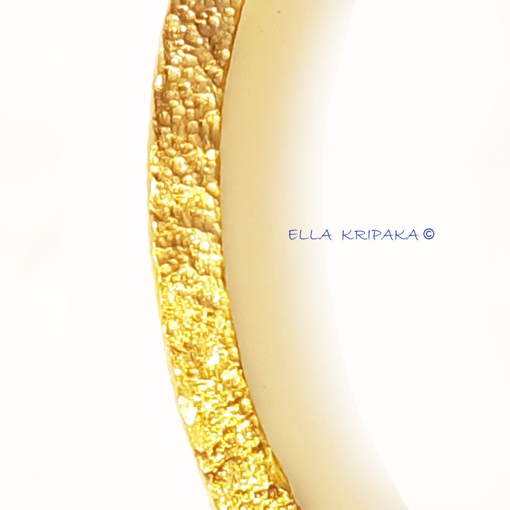 Custom Solid 24k 9999 Gold 87g/7in size Hammered Ancient Rome Bracelet Bangle 6.5mm Can Be 22k Gold