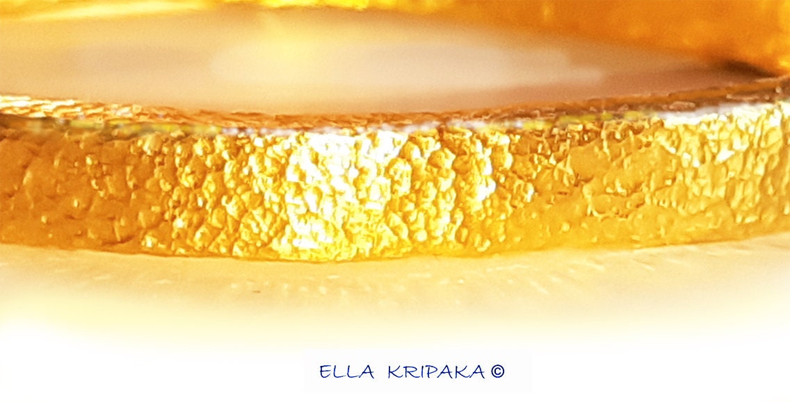 Hammered 24k 9999 Gold 116g Ancient Rome Cuff Bracelet 10mm Can 22k