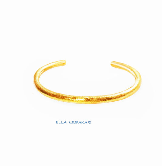 Custom Solid 24k 9999 Gold 34g/6in size Hammered Cuff Bracelet Ancient Rome 3.7mm Can Be 22k Gold