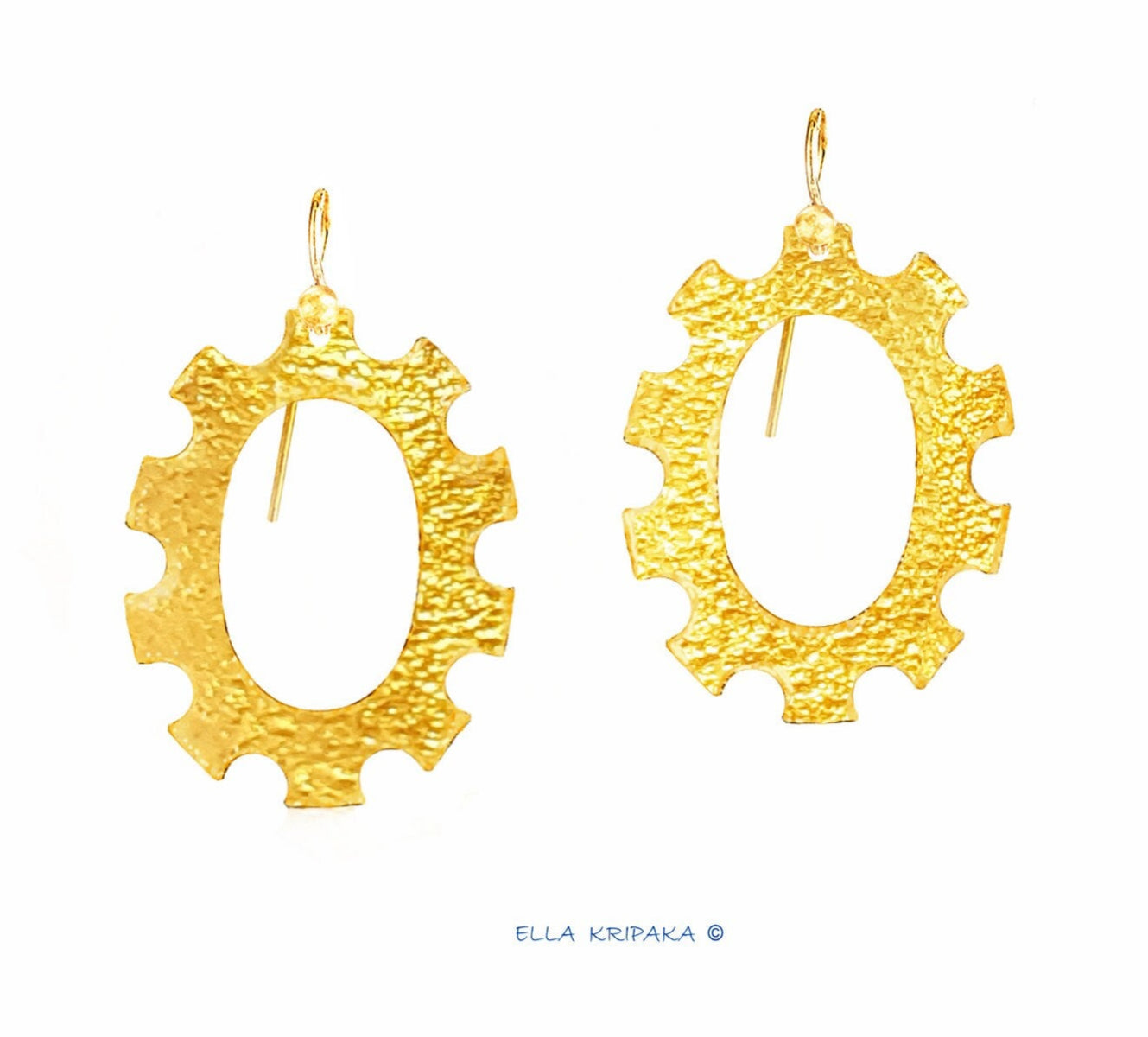Custom Solid 24K 9999 Gold 7.5g and 20g Hammered Byzantine Empire Baroque Earrings 40mm & 60mm Can Be 22k Gold