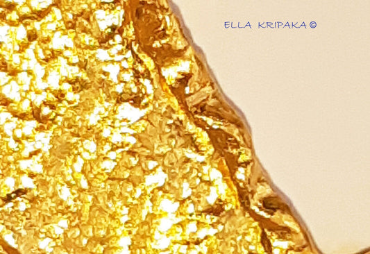 Hammered 24k 9999 Gold 7.5g &21g Organic Initial Letter E Pendant