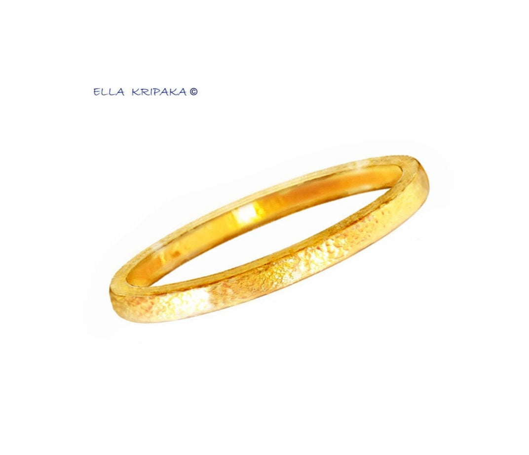 Custom Solid 22k 92.5% Gold 25g/size 7in, Hammered Ancient Rome Bracelet Bangle Durable Thick Borders 3mm Wide 7mm Hollow Inside