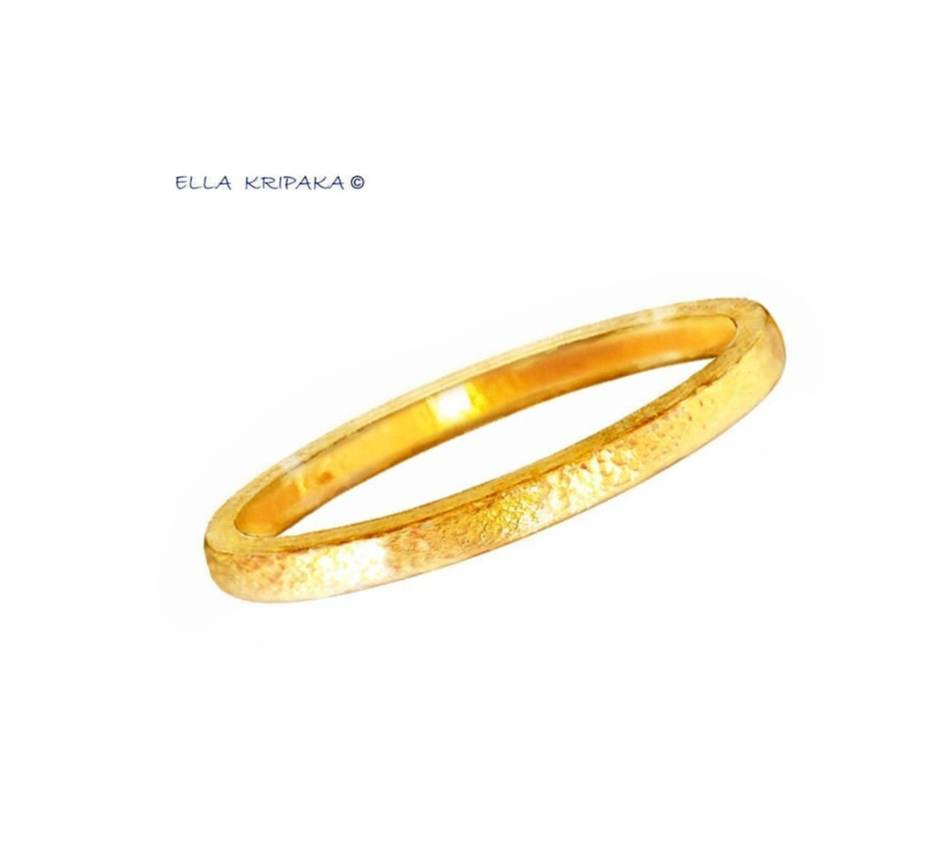 Custom Solid 24k 9999 Gold 44g/7in size Hammered Ancient Rome Bracelet Bangle 7mm Can Be 22k Gold