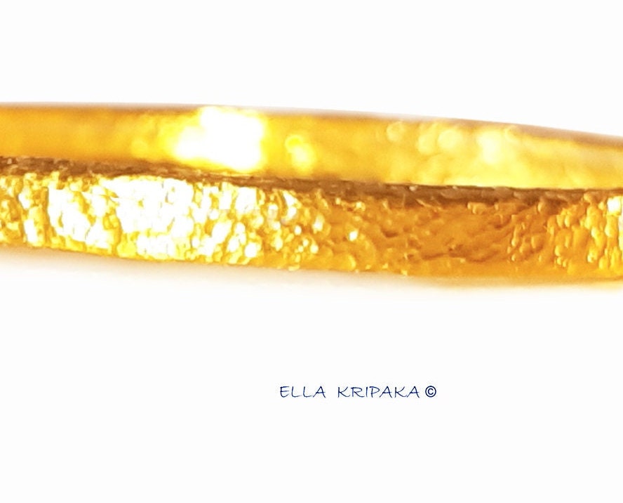 Custom Solid 24k 9999 Gold 36g/6in size Hammered Cuff Bracelet Ancient Rome 5.2mm Can Be 22k Gold