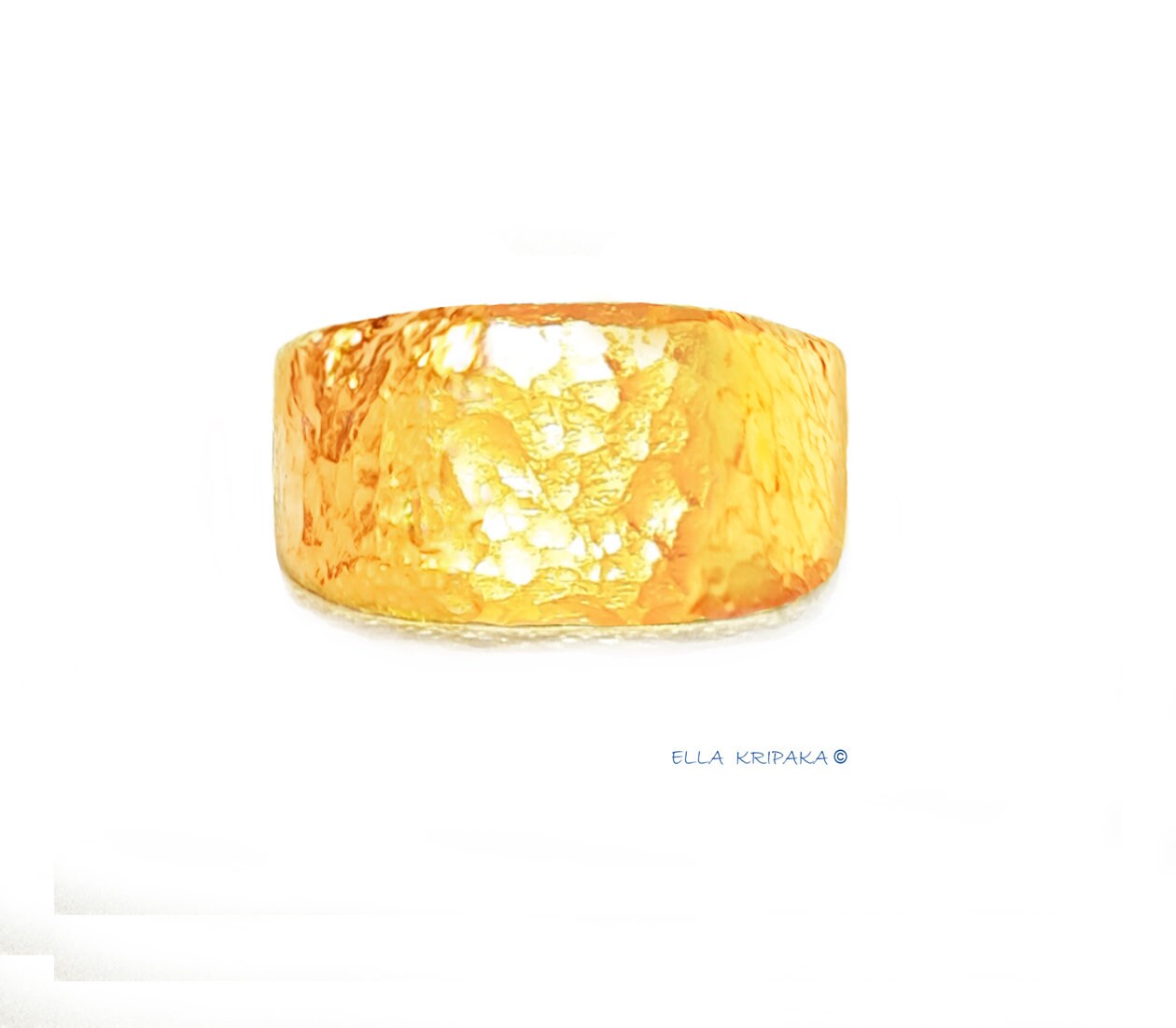 Custom Solid 24k 9999 Gold 50g size 6US Hammered Ancient Rome Signet Ring 15mm Thick