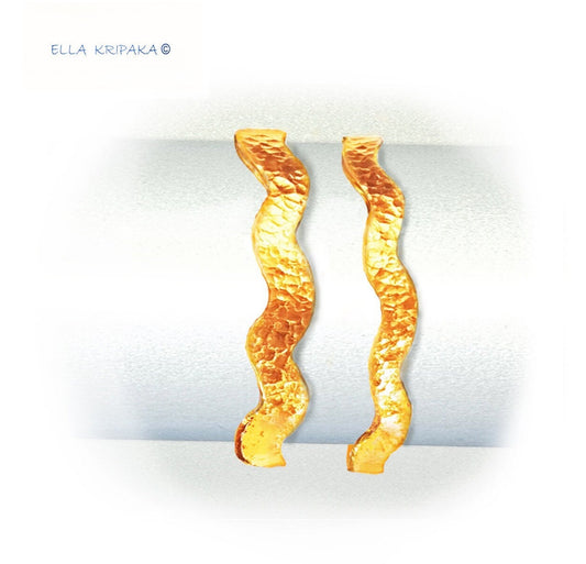 Custom Hammered 24k 9999 Gold 56g Ancient Egypt Bangle 8mm 22k